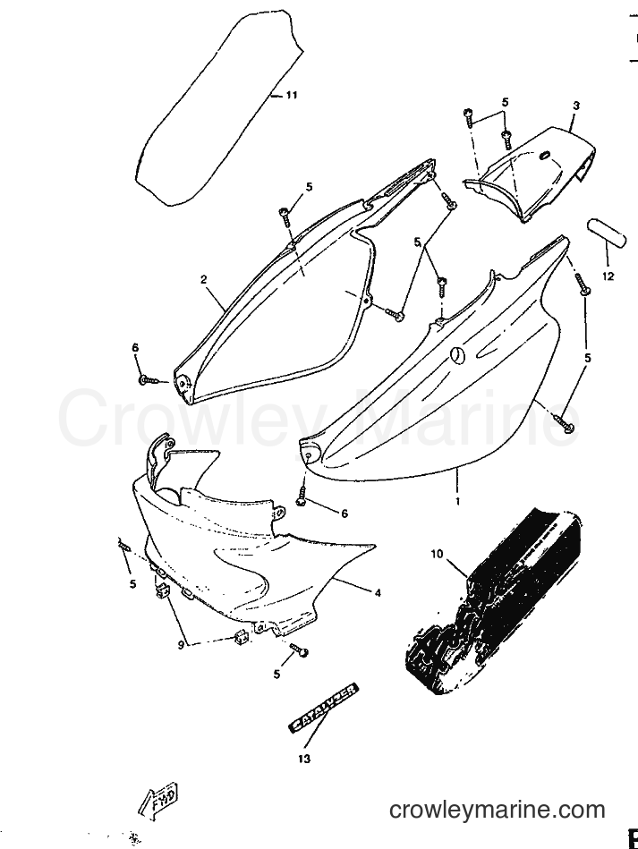 1996 Scooter CW50RS - CW50RS (4VB2) [999] - SIDE COVER & OIL TANK