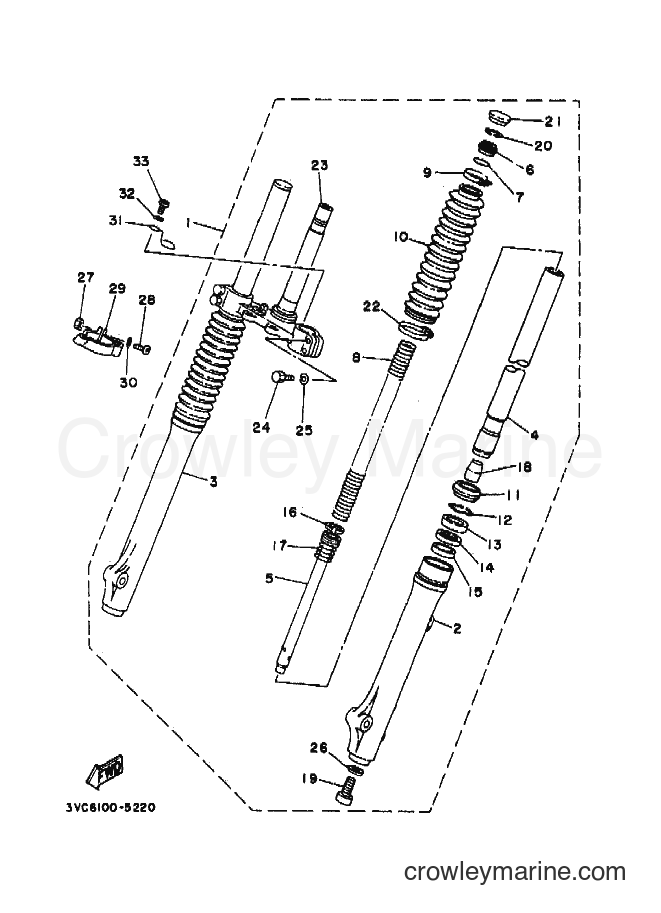 1995 Dirt Bike RT180 - RT180 (4BN4) [010] - FRONT FORK