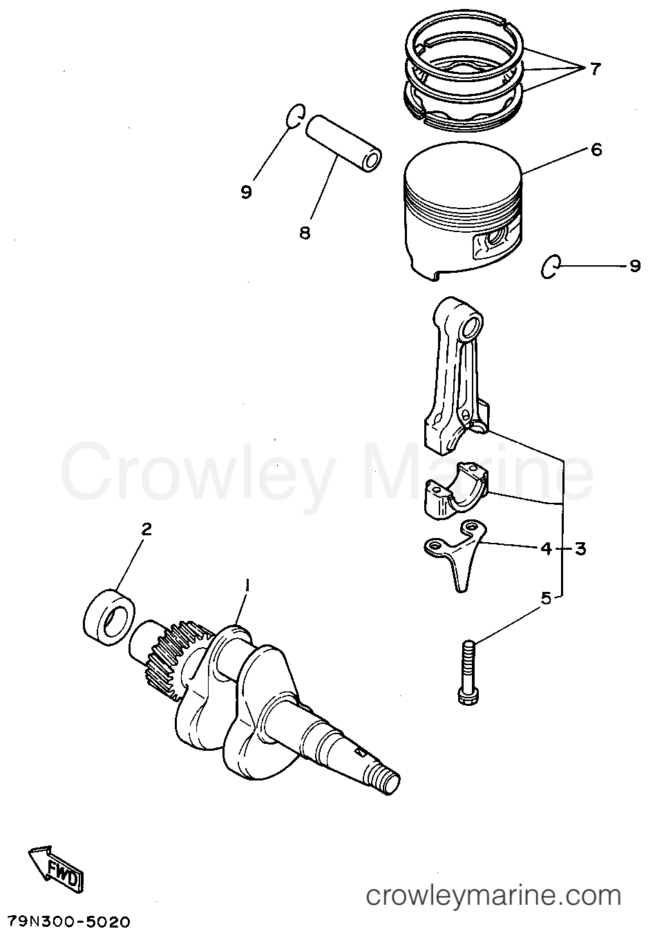 Yamaha Motors YS624TEC - CRANKSHAFT - PISTON