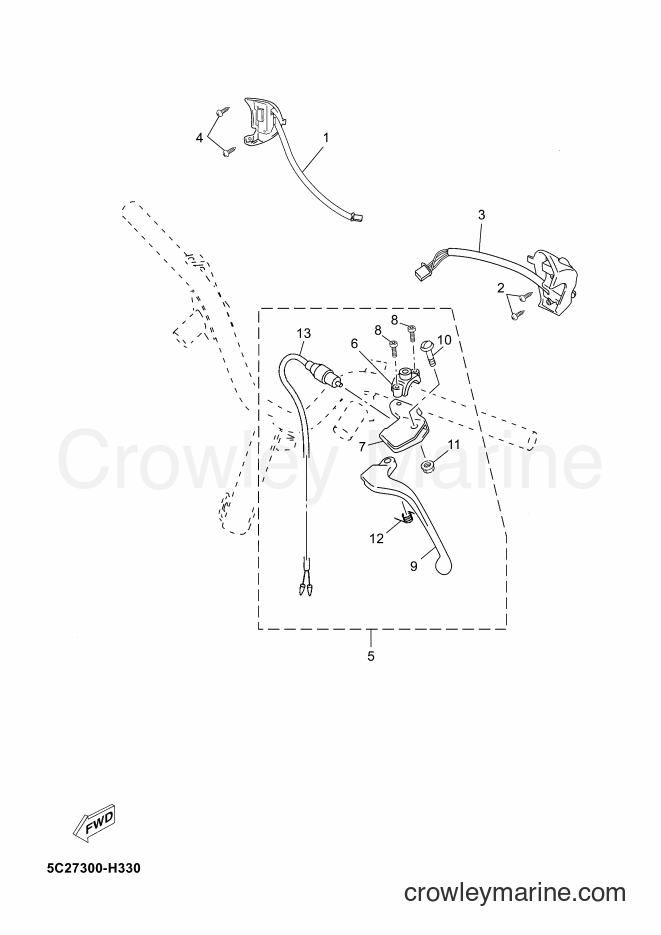 Yamaha Motors YN50 (5C27) [080] - HANDLE SWITCH & LEVER