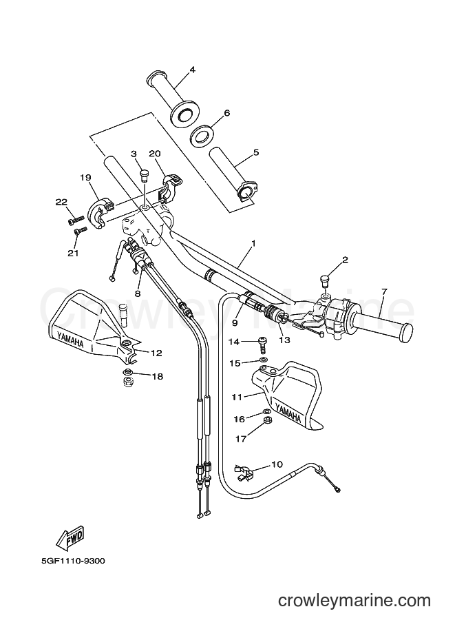 2004 Dirt Bike TT-R250 - TT-R250 (5GFJ) [010] - STEERING HANDLE & CABLE