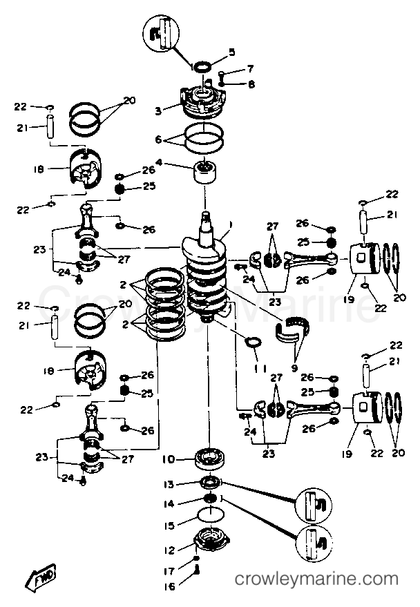 Yamaha Motors L130TXRQ - CRANKSHAFT PISTON