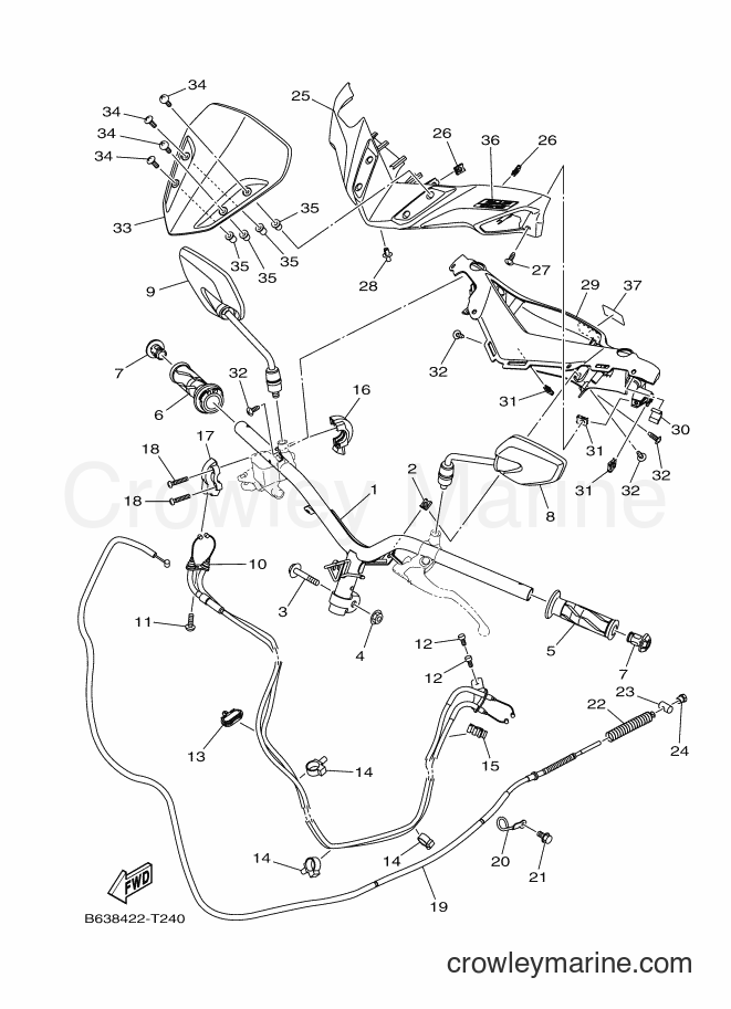 2018 Street Bike GDR155-A - GDR155-A (B638) [010] - STEERING HANDLE & CABLE