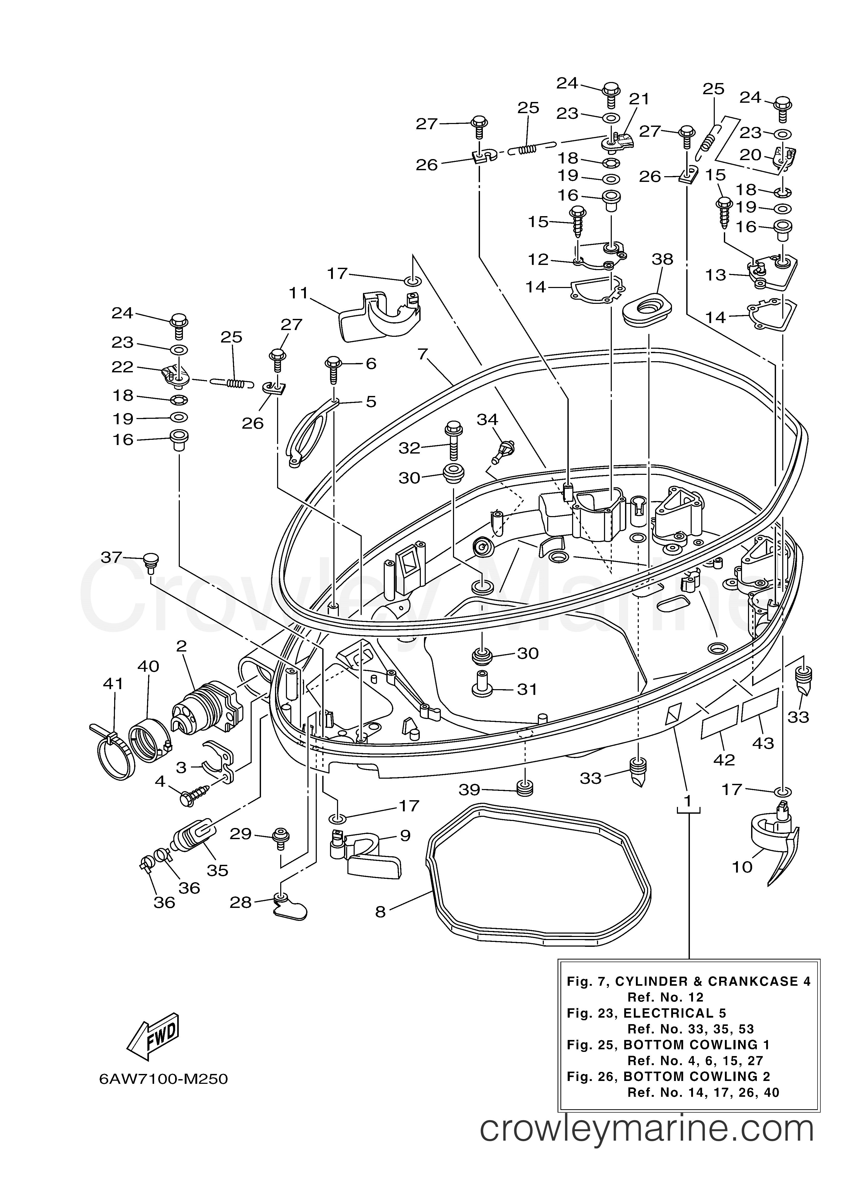 Yamaha Motors F350XCB - BOTTOM COWLING 1