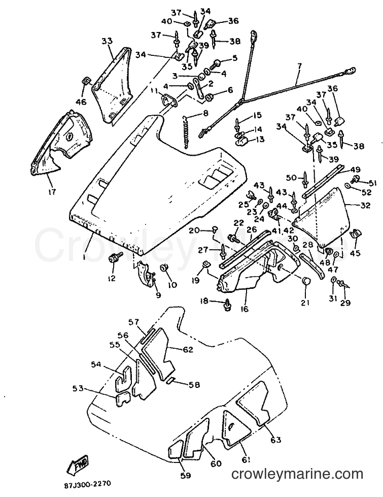 1992 Snowmobile PZ480E - PZ480E (87J3) [010] - SHROUD