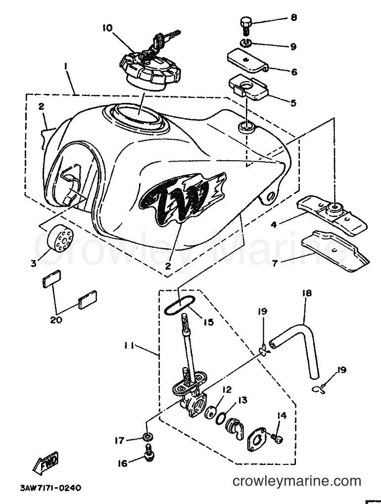 1994 Dirt Bike TW200E - TW200E (3AWK) [010] - FUEL TANK