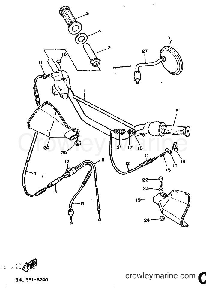 Yamaha Motors DT50R (3HL2) [999] - STEERING HANDLE & CABLE