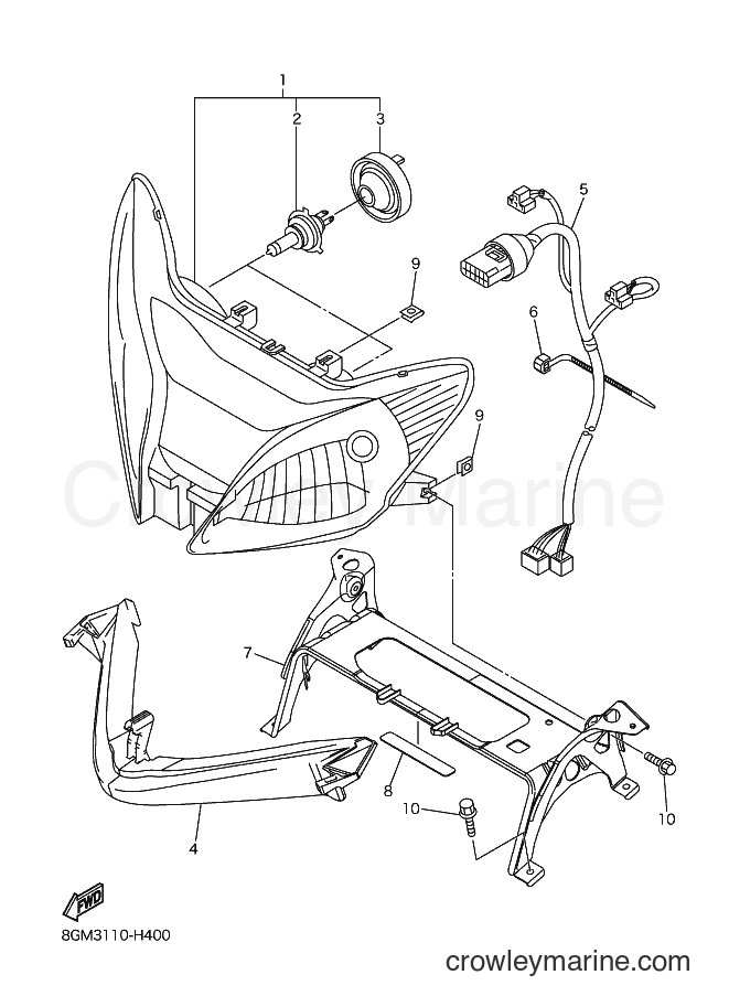 2009 Snowmobile RS10ST - RS10ST (8HD3) [020] - HEADLIGHT
