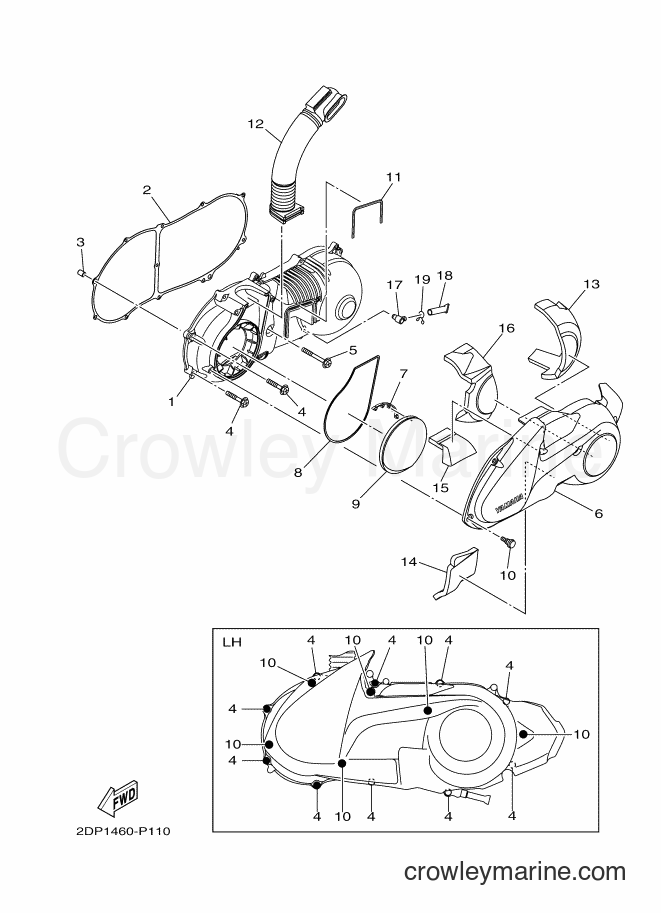 2017 Street Bike GPD150-A - GPD150-A (2DP6) [010] - CRANKCASE COVER 1