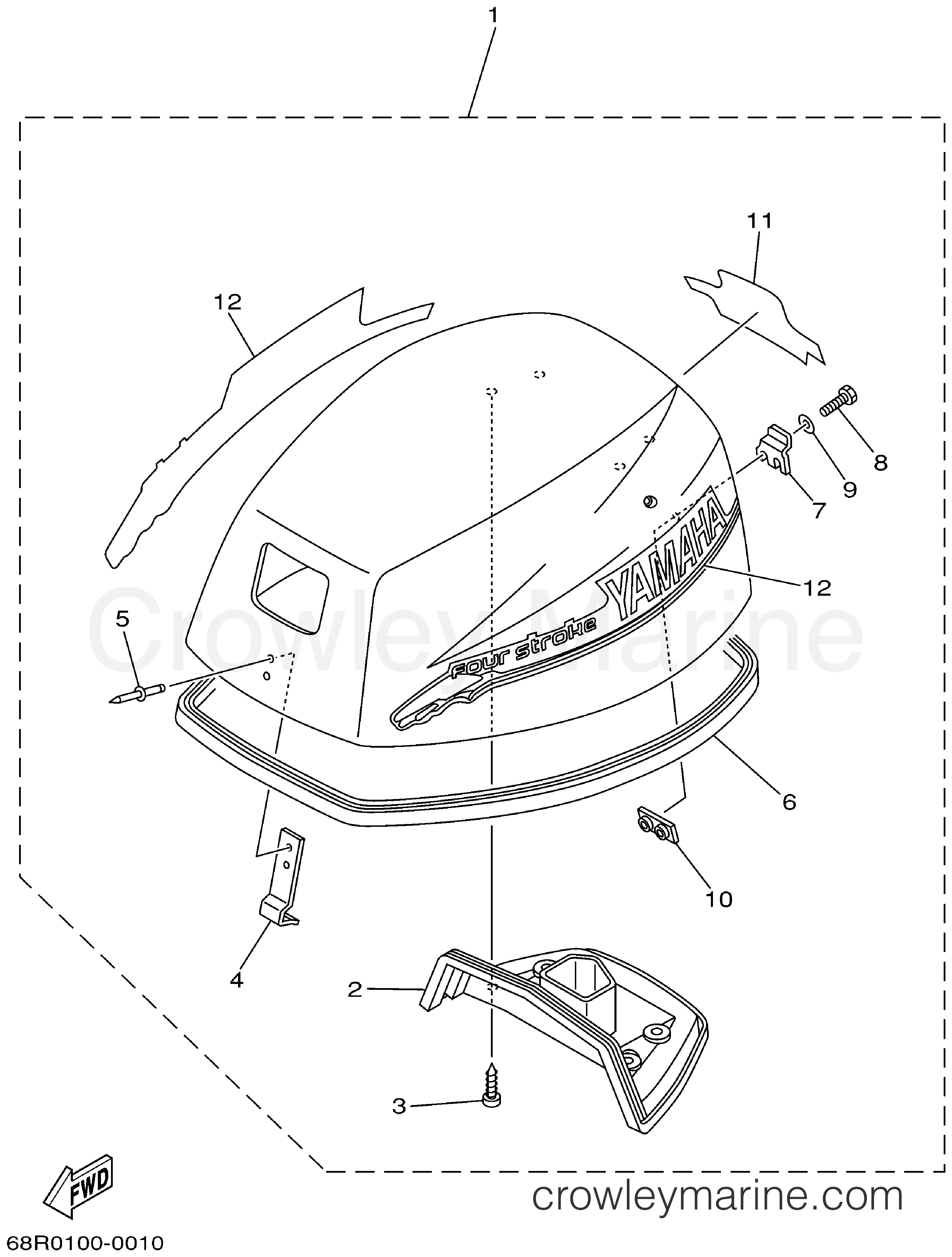 Yamaha Motors F8MLHZ - TOP COWLING