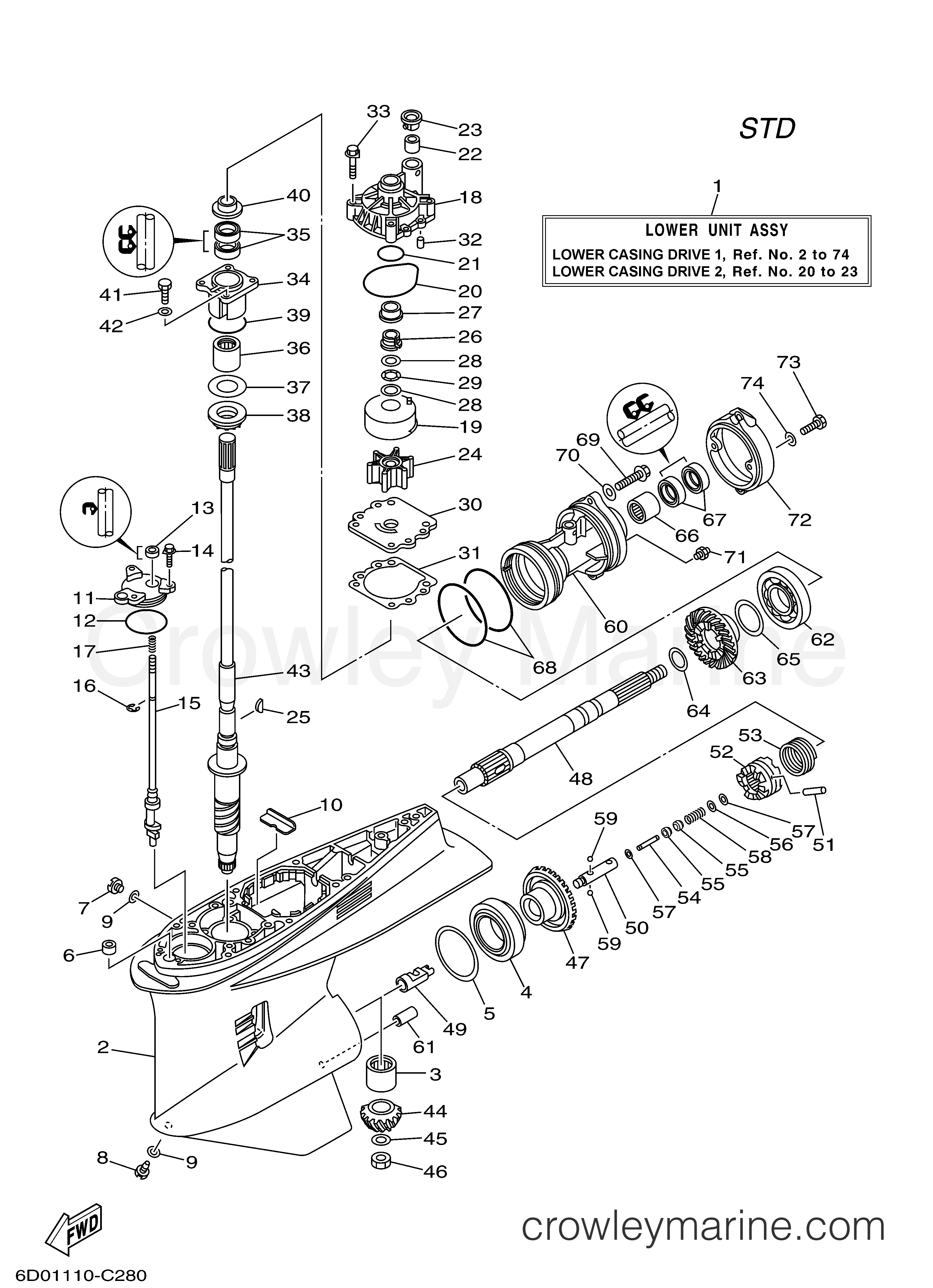 Yamaha Motors Z300TXRD - LOWER CASING DRIVE 1