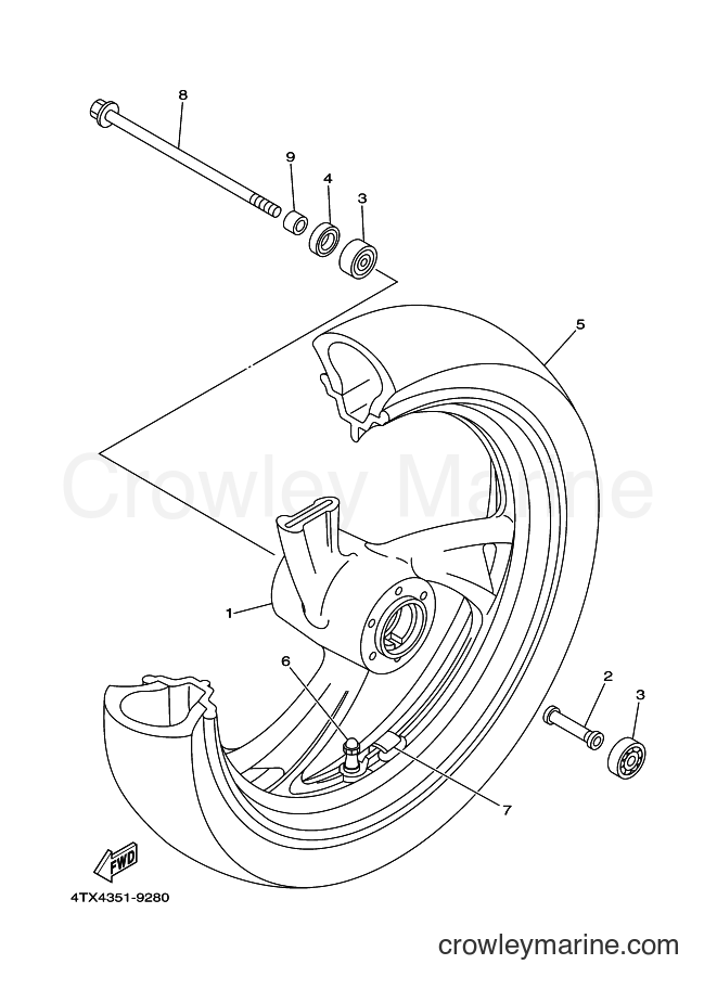 2000 Street Bike TDM850 - TDM850 (4TX6) [080] - FRONT WHEEL