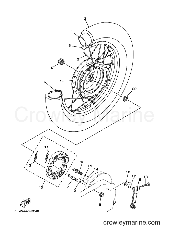 2003 Scooter AT115 - AT115 (5MX3) [010] - REAR WHEEL