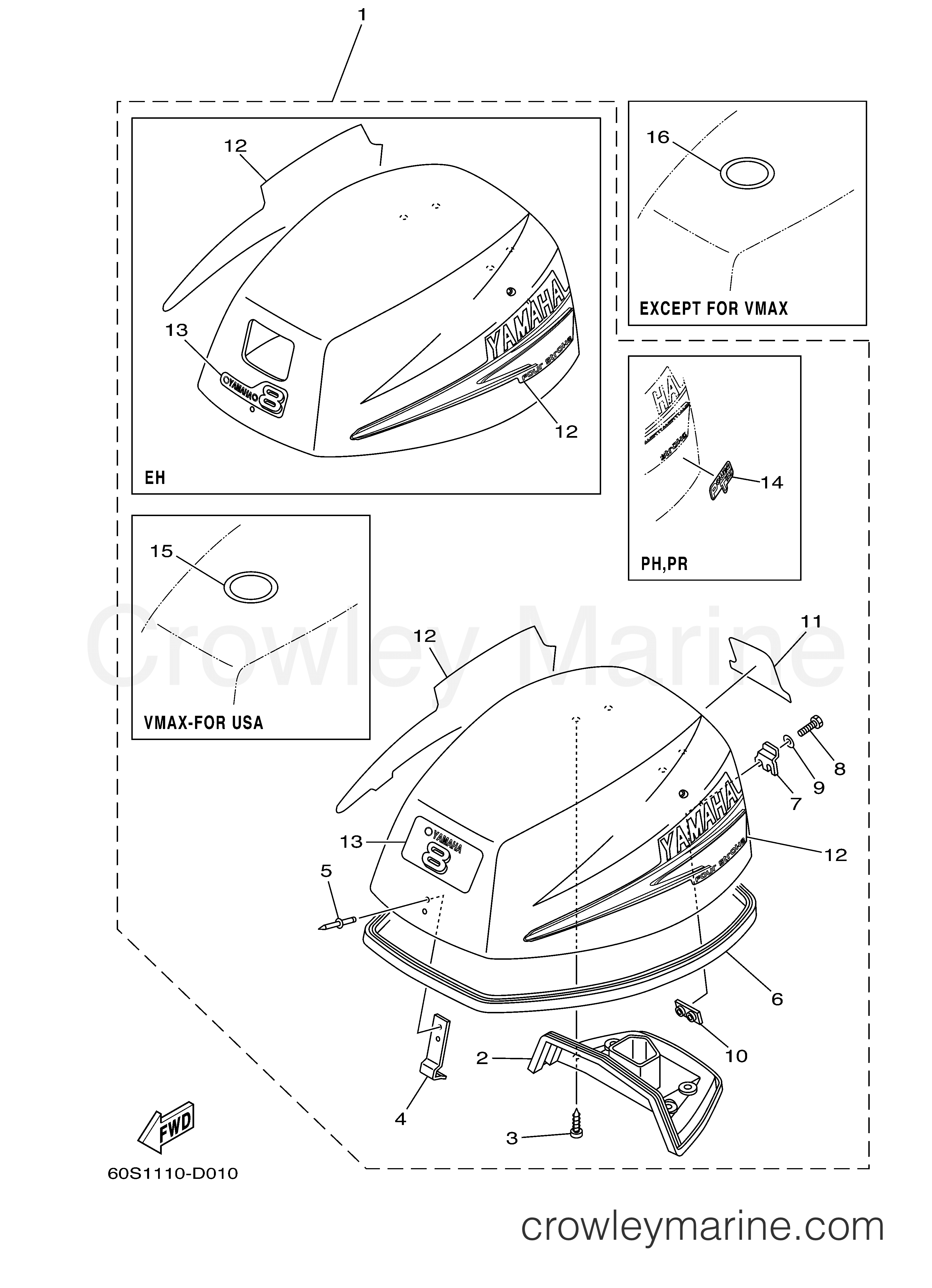 Yamaha Motors T8DPLR - TOP COWLING
