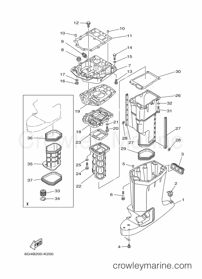 Yamaha Motors 150AETX (6G4C) [160] - UPPER CASING