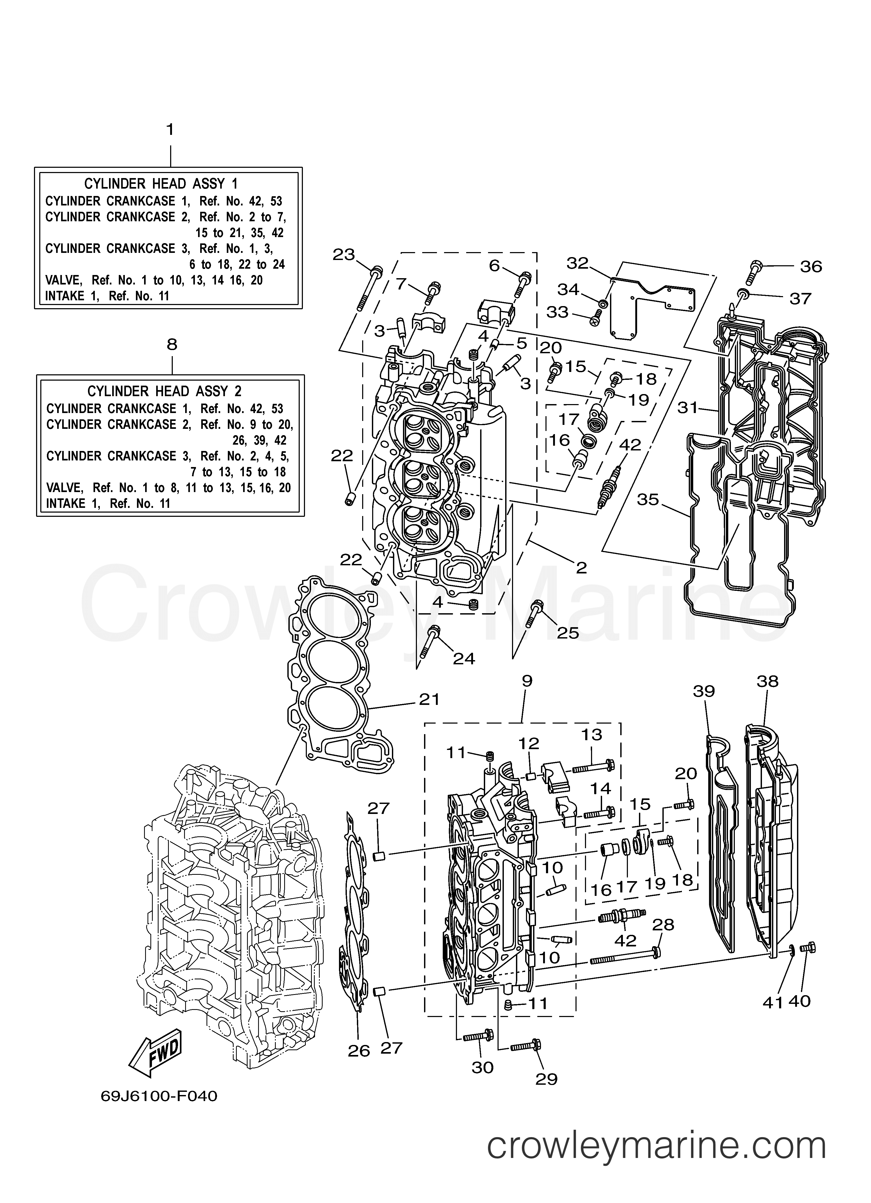 Yamaha Motors F200TXR - CYLINDER CRANKCASE 2