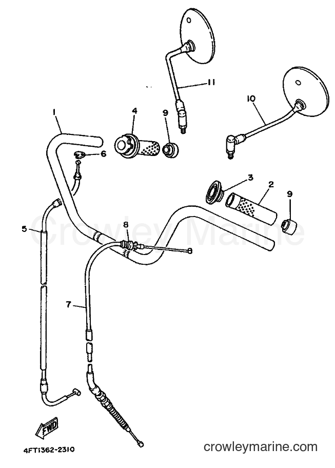 Yamaha Motors XV500 (4FT2) [999] - STEERING HANDLE & CABLE