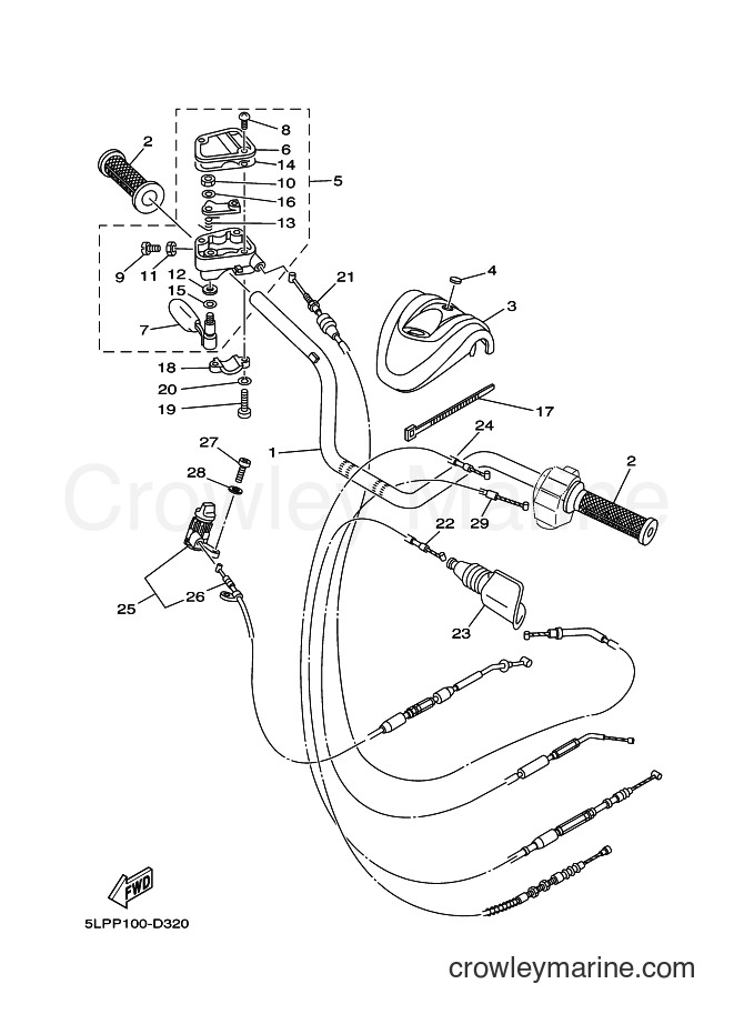 Yamaha Motors YFM660R (5LPP) [030] - STEERING HANDLE & CABLE