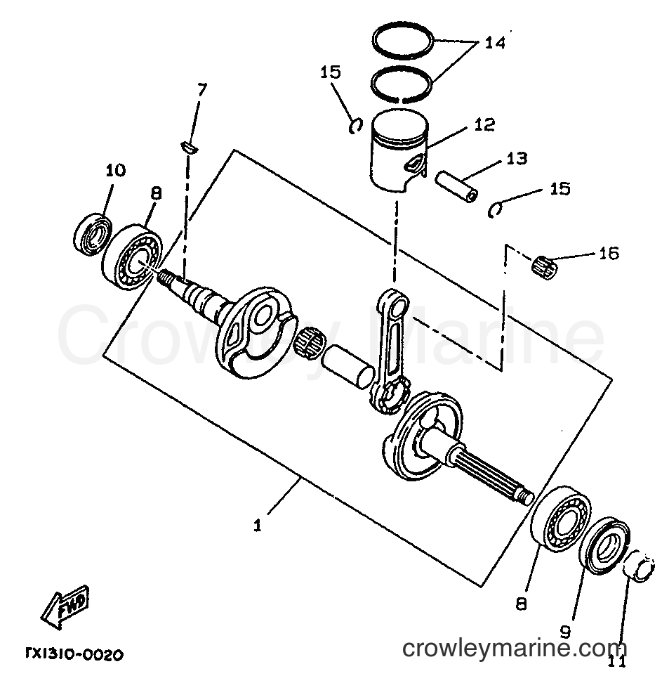 1994 Scooter CW50 - CW50 (3WV5) [999] - CRANKSHAFT & PISTON