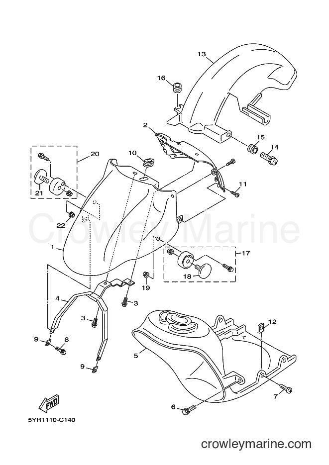 2006 Scooter XC125V - XC125V (5YR7) [010] - FRONT FENDER