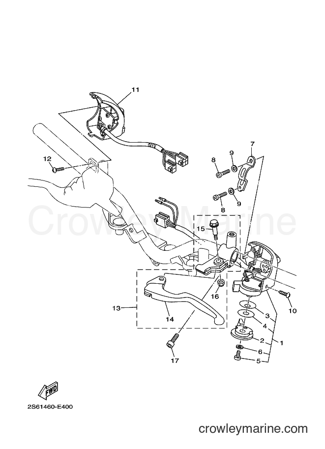 Yamaha Motors T135HC (2S65) [010] - HANDLE SWITCH & LEVER