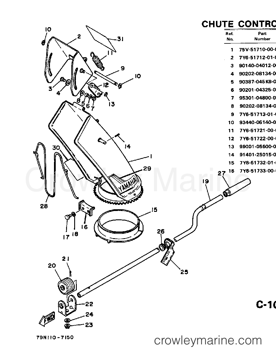 Yamaha Motors YS624W - CHUTE CONTROL LEVER