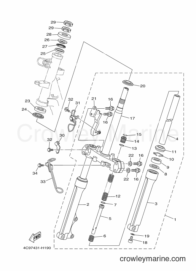 Yamaha Motors AL115C (4C97) [010] - STEERING