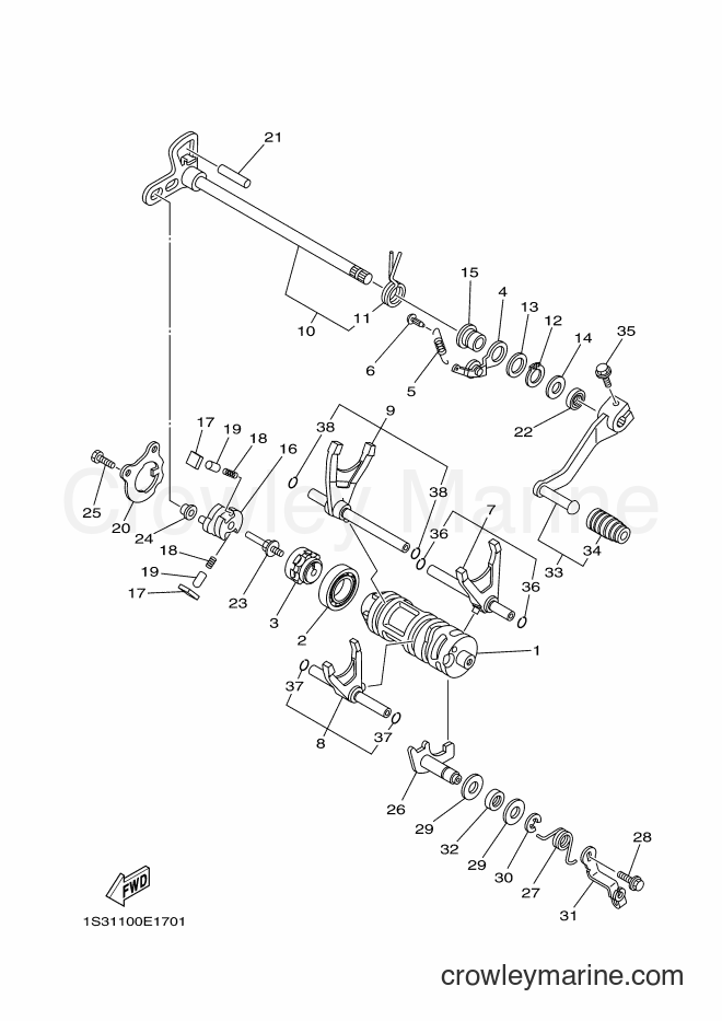 Yamaha Motors YFM700R (1S3B) [010] - SHIFT CAM & FORK