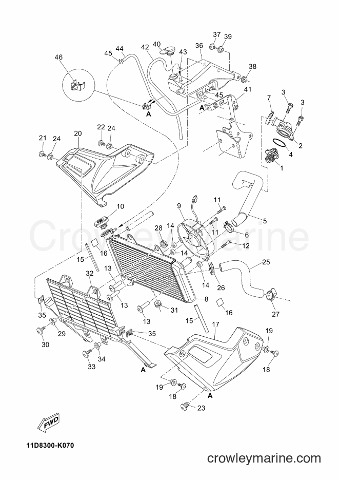 2011 Dirt Bike XT660Z - XT660Z (11D8) [030] - RADIATOR & HOSE