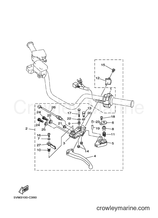 Yamaha Motors YFS200 (5VM8) [020] - HANDLE SWITCH & LEVER