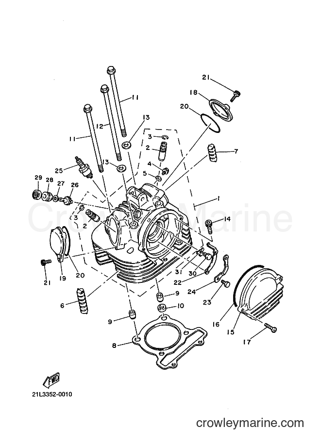 2000 Street Bike SR250 - SR250 (21L3) [010] - CYLINDER HEAD