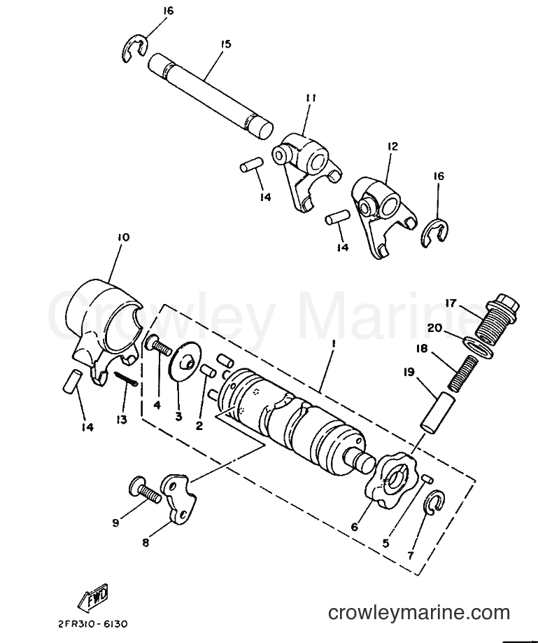 1986 Street Bike RD50M - RD50M (2FR) [999] - SHIFT CAM & FORK