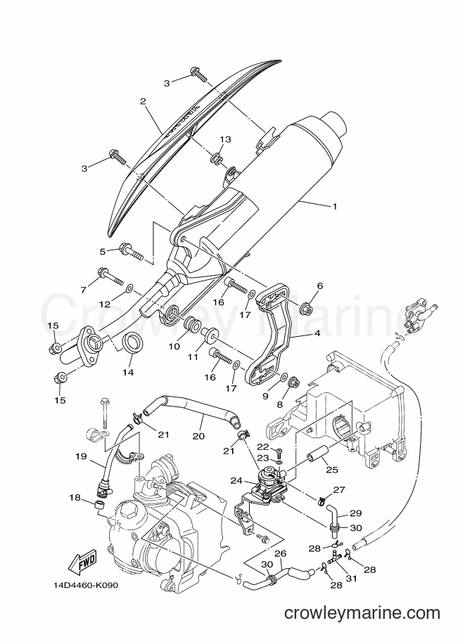 Yamaha Motors AF115C (1UB2) [010] - EXHAUST