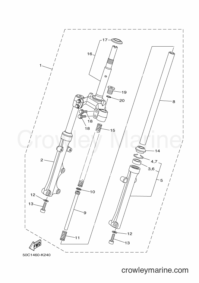 Yamaha Motors T135HC (50C2) [010] - FRONT FORK
