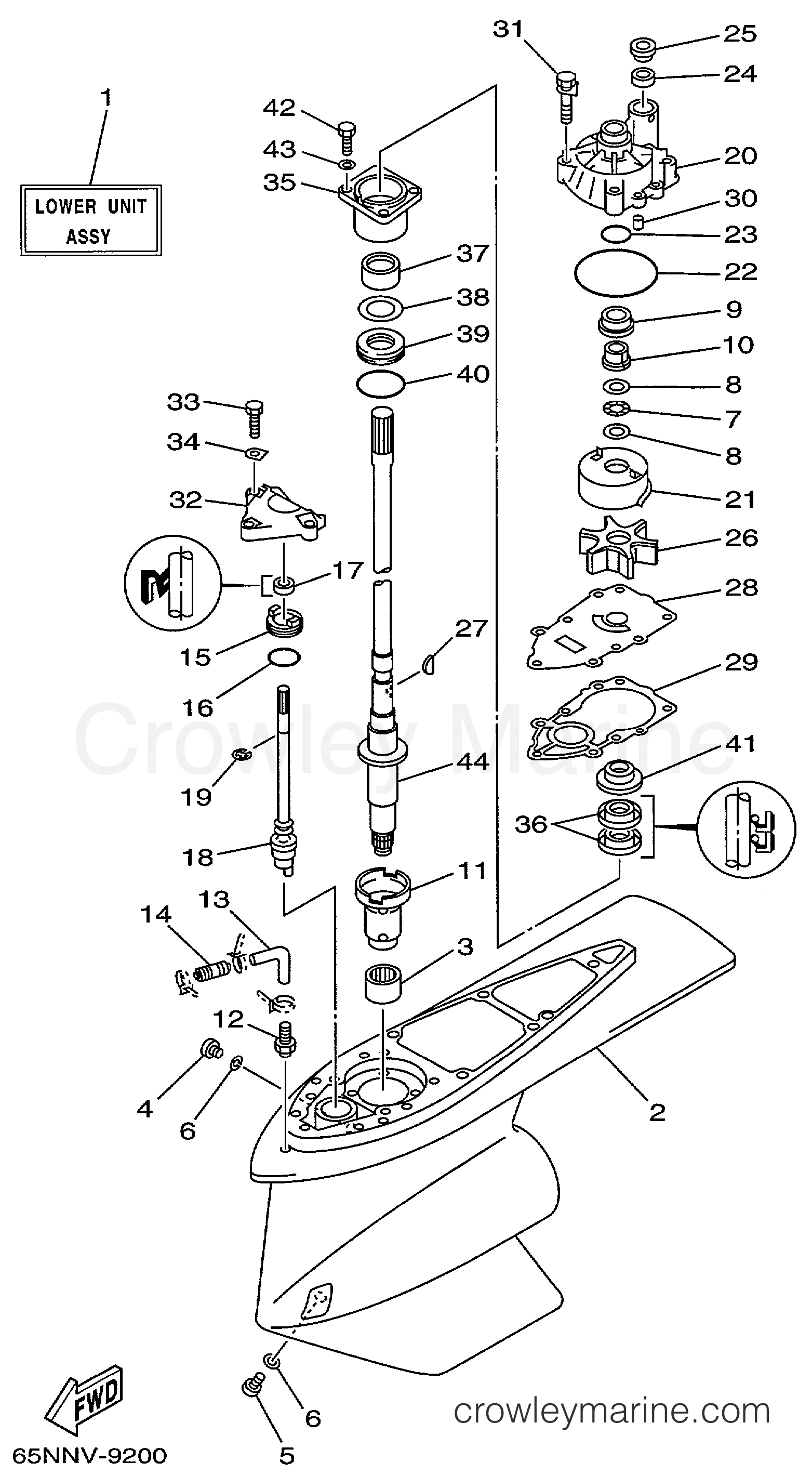 Yamaha Motors DX150TLRX - LOWER CASING DRIVE 1