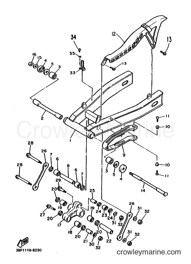 Yamaha Motors FZR400 (3BF2) [010] - REAR ARM