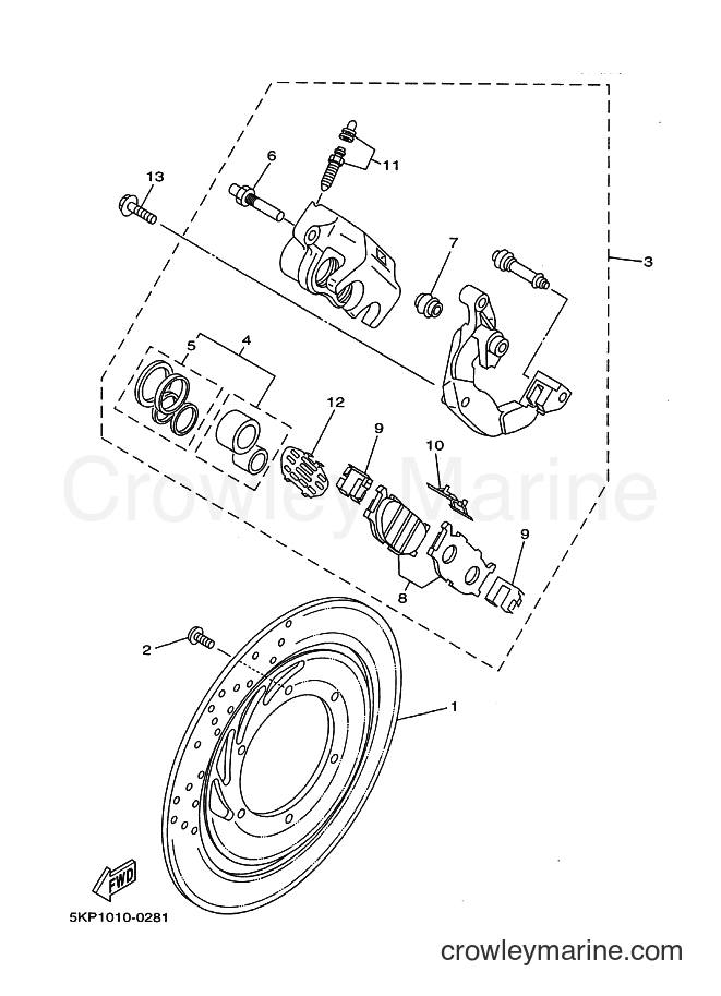 Yamaha Motors XVS650 (5FBJ) [010] - FRONT BRAKE CALIPER