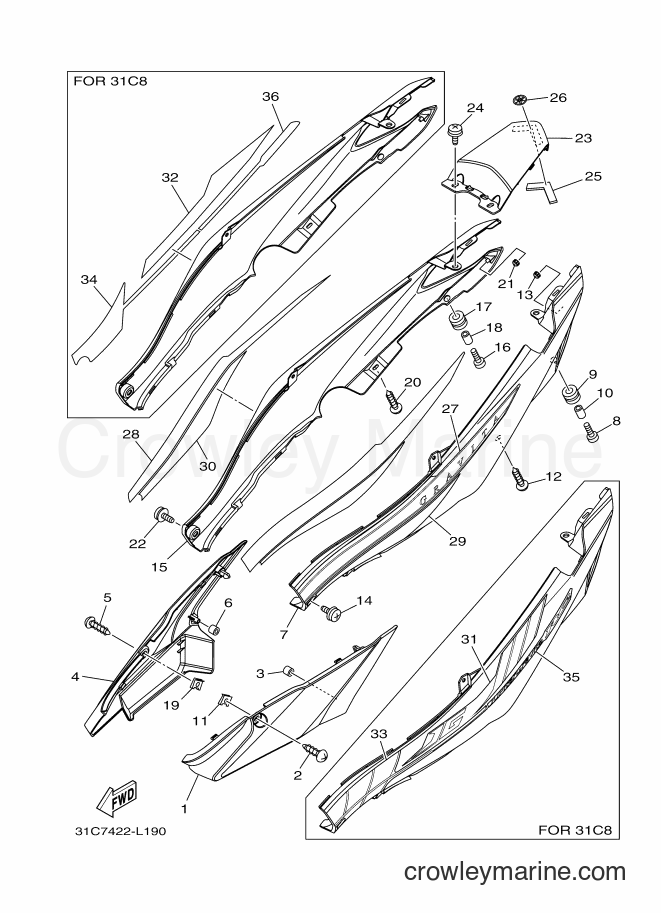 Yamaha Motors T115SEC (31C8) [010] - SIDE COVER