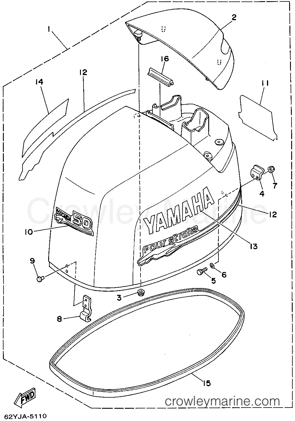 Yamaha Motors F50TLHT - TOP COWLING