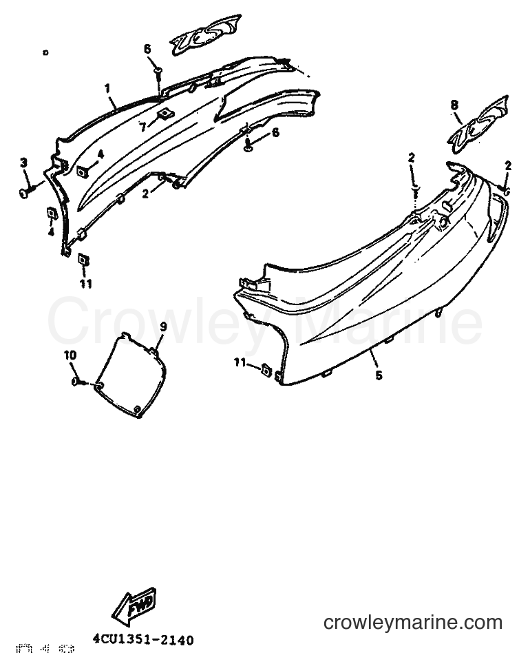 1993 Scooter YE50 - YE50 (4FX1) [999] - SIDE COVER & OIL TANK