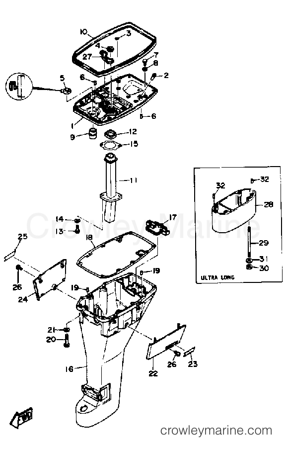 Yamaha Motors FT9.9EXJ - UPPER CASING