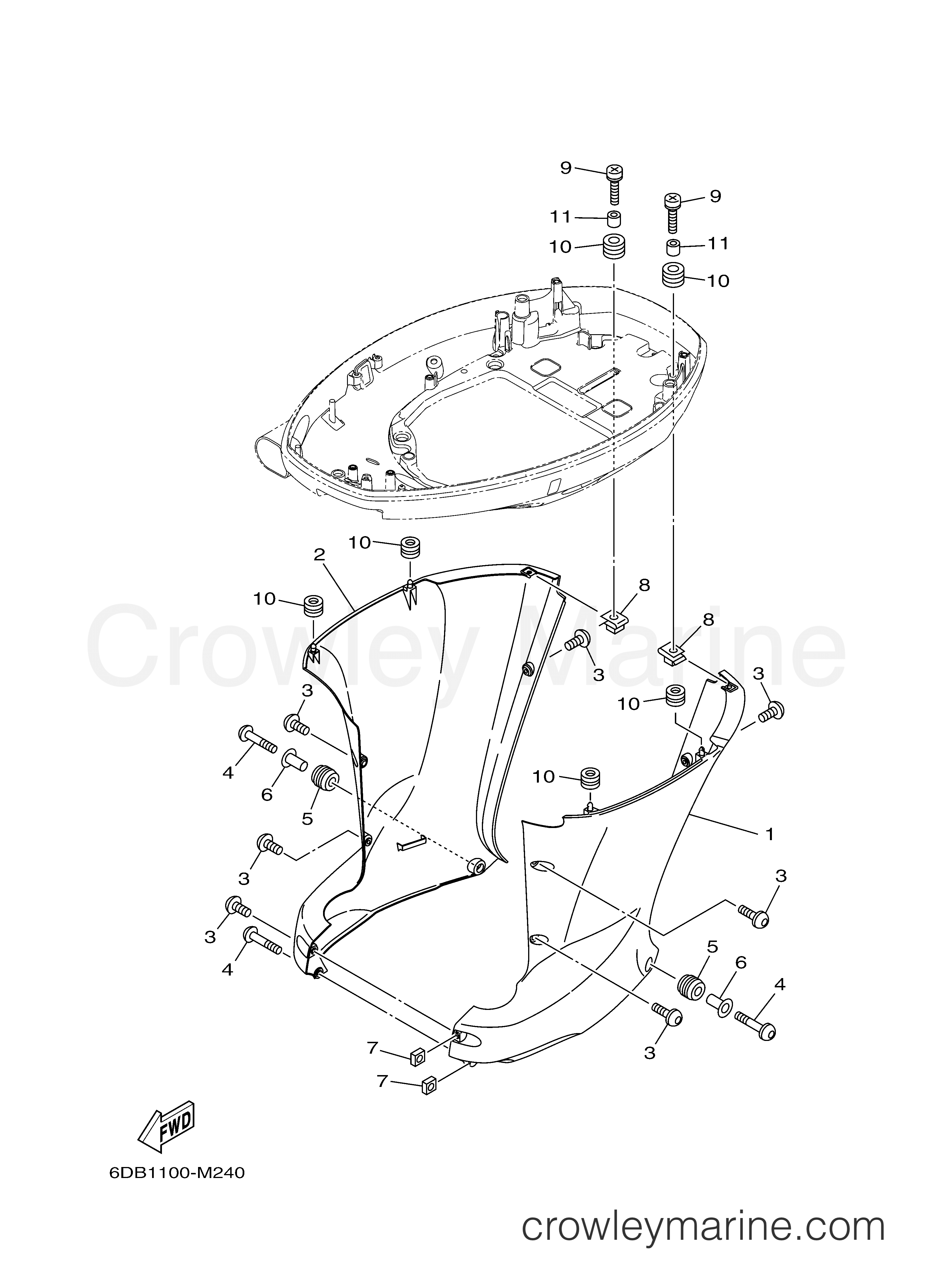 Yamaha Motors LF200XB - BOTTOM COWLING 2