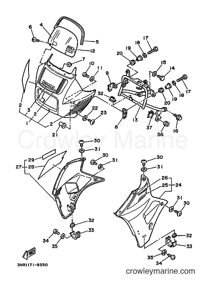 Yamaha Motors TDR250 (3NR1) [010] - COWLING 1