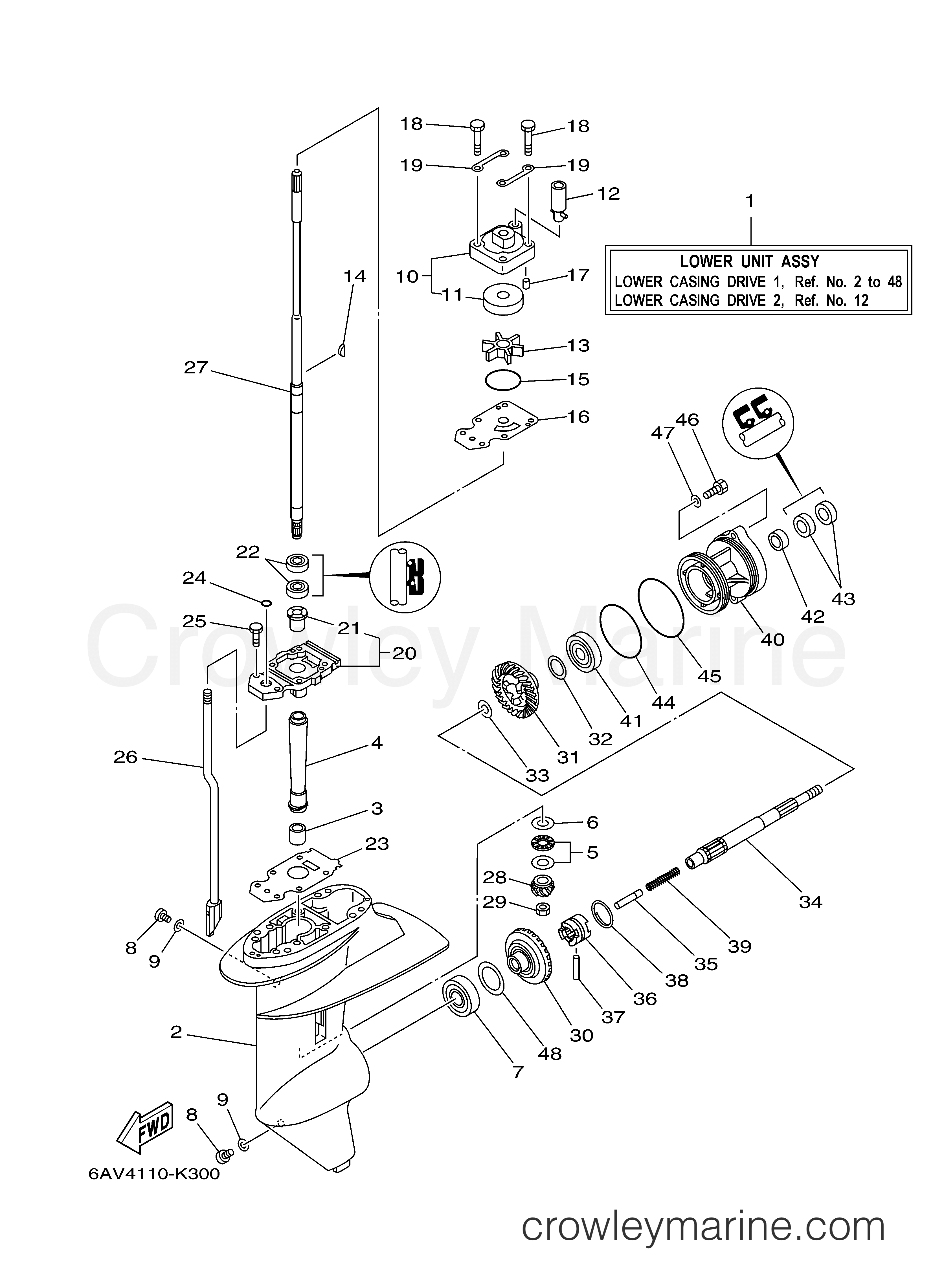 Yamaha Motors T9.9GEXH - LOWER CASING DRIVE 1