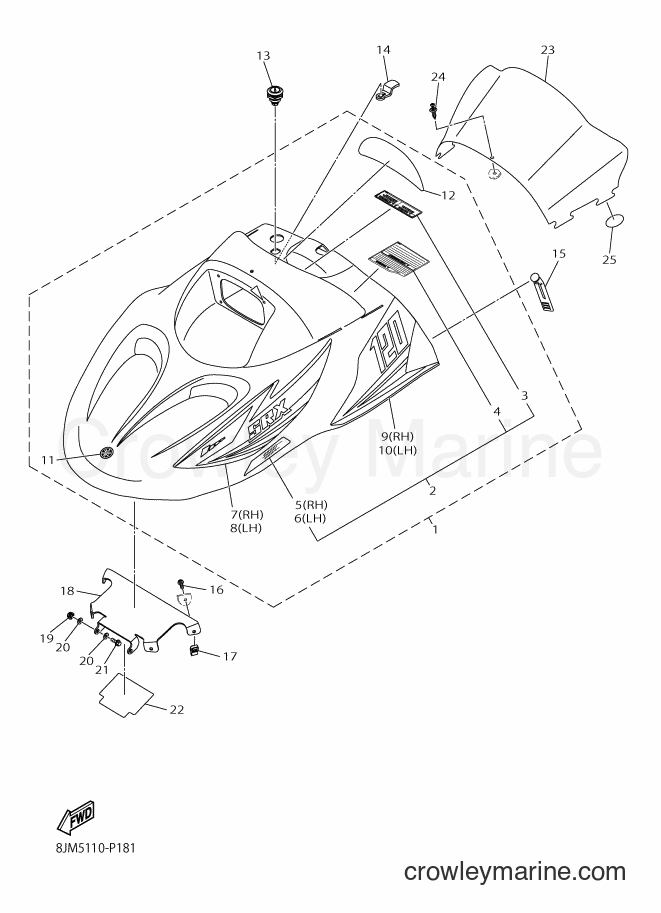 2016 Snowmobile SRX120 - SRX120 (8JM8) [010] - SHROUD & WINDSHIELD