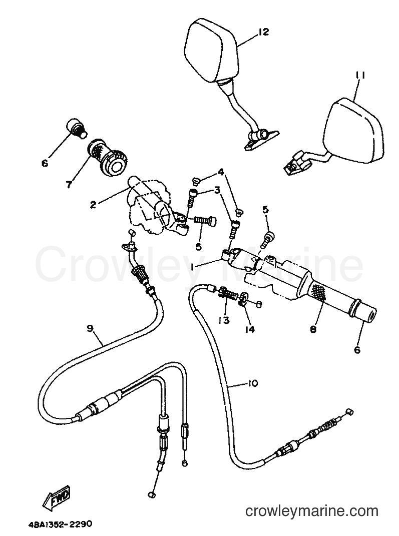 1992 Scooter TZR80RR - TZR80RR (4BA1) [999] - STEERING HANDLE & CABLE