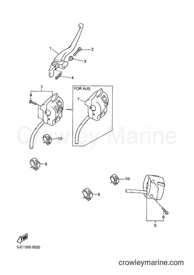 Yamaha Motors XVZ13TF (5JC2) [020] - HANDLE SWITCH & LEVER