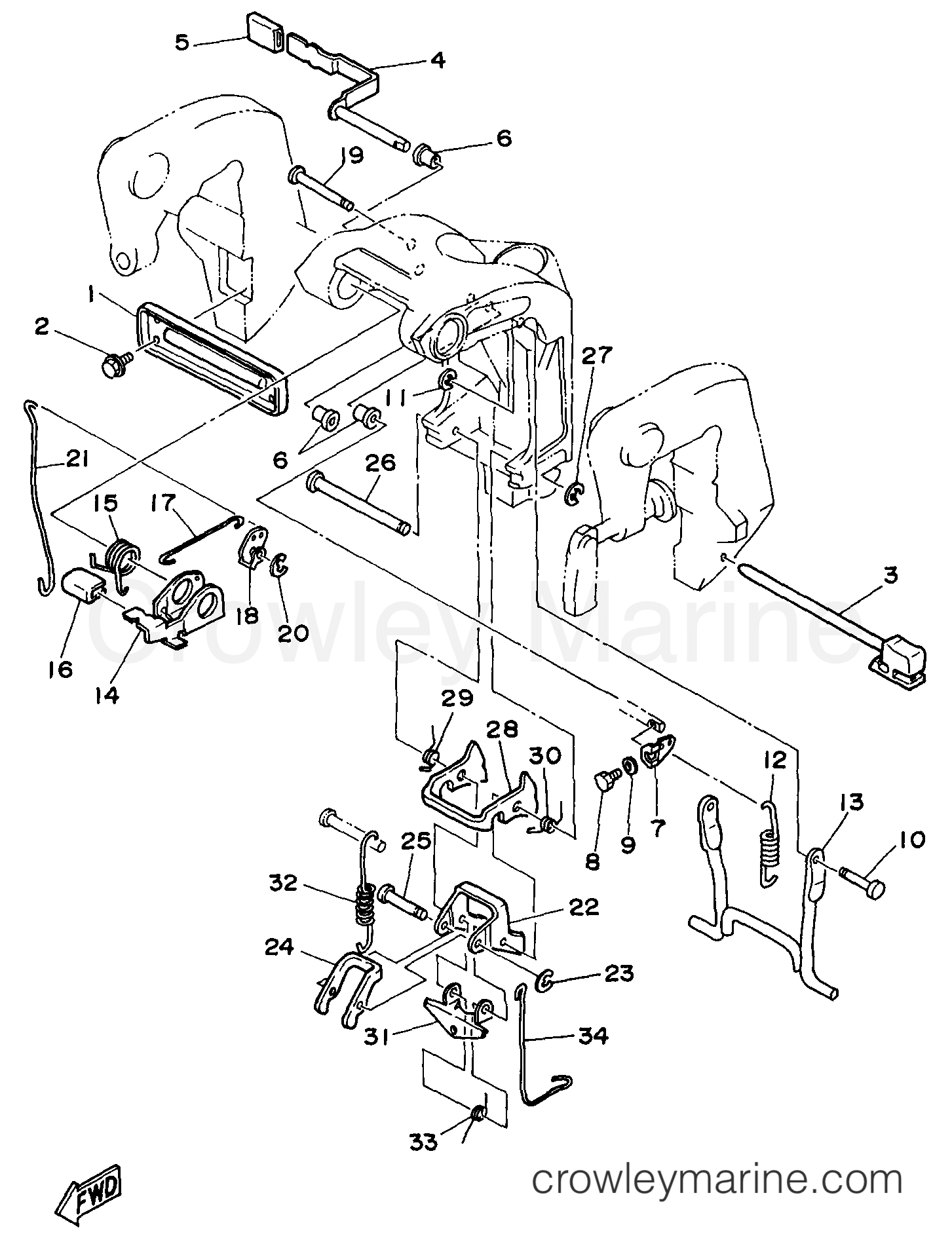 Yamaha Motors 25MLHU - BRACKET 3 (20MH)