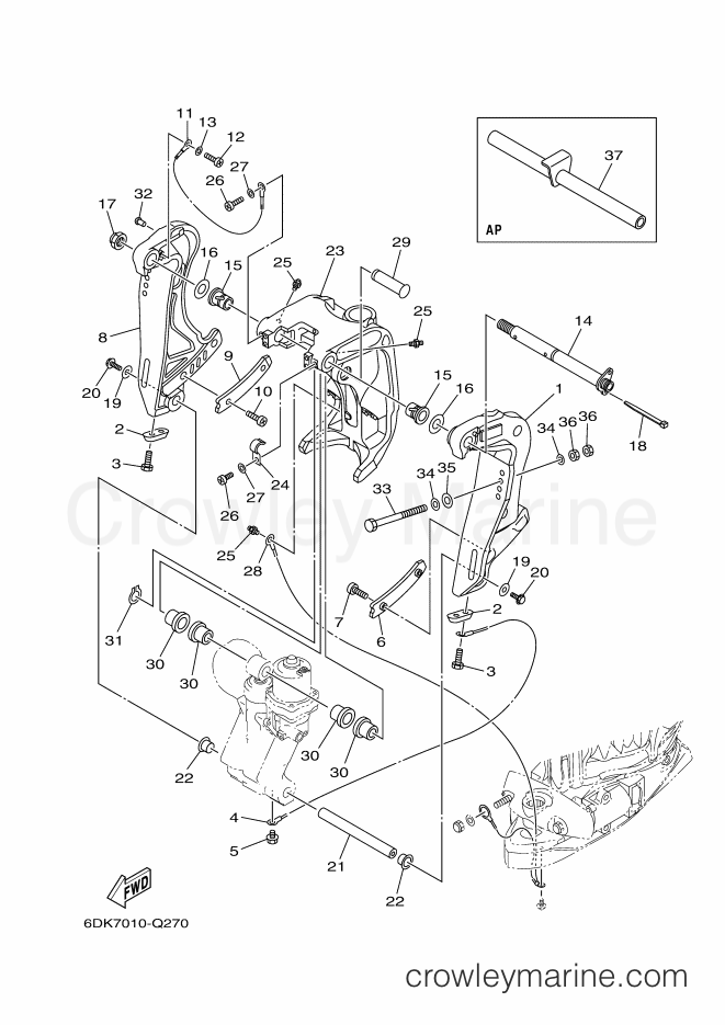 Yamaha Motors F275AET (6DK7) [020] - BRACKET 1