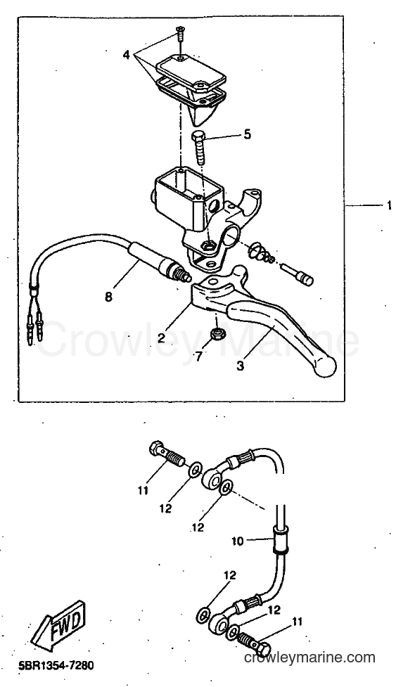1999 Scooter YQ50 - YQ50 (5HEA) [010] - REAR MASTER CYLINDER